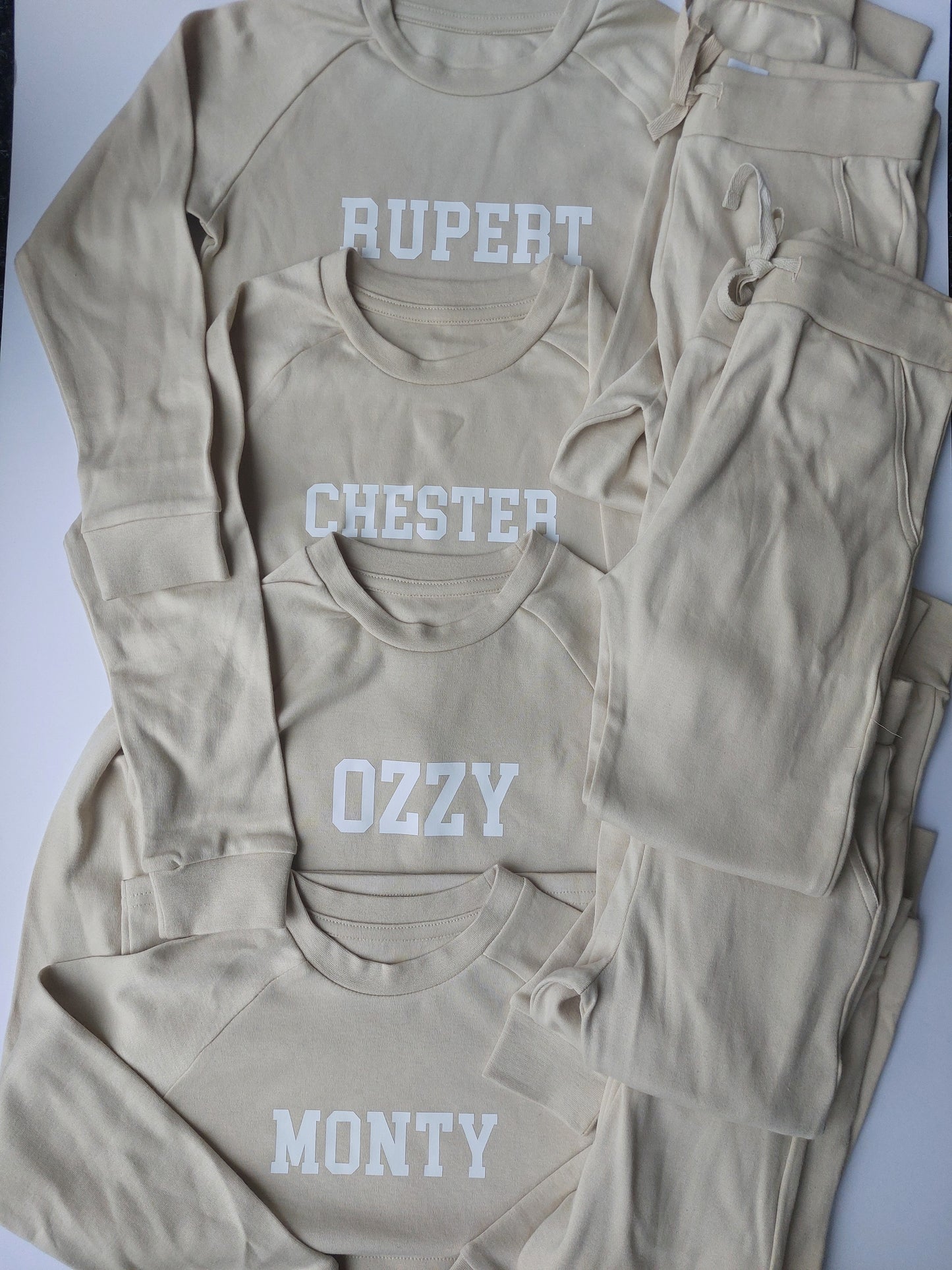 Beige Personalised loungewear set unisex