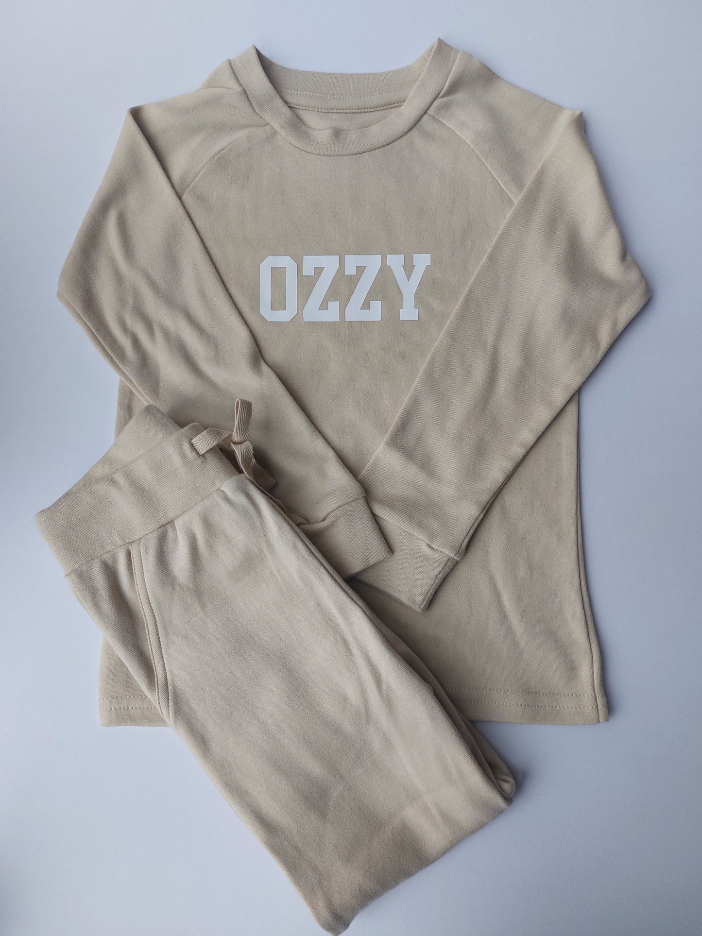 Beige Personalised loungewear set unisex