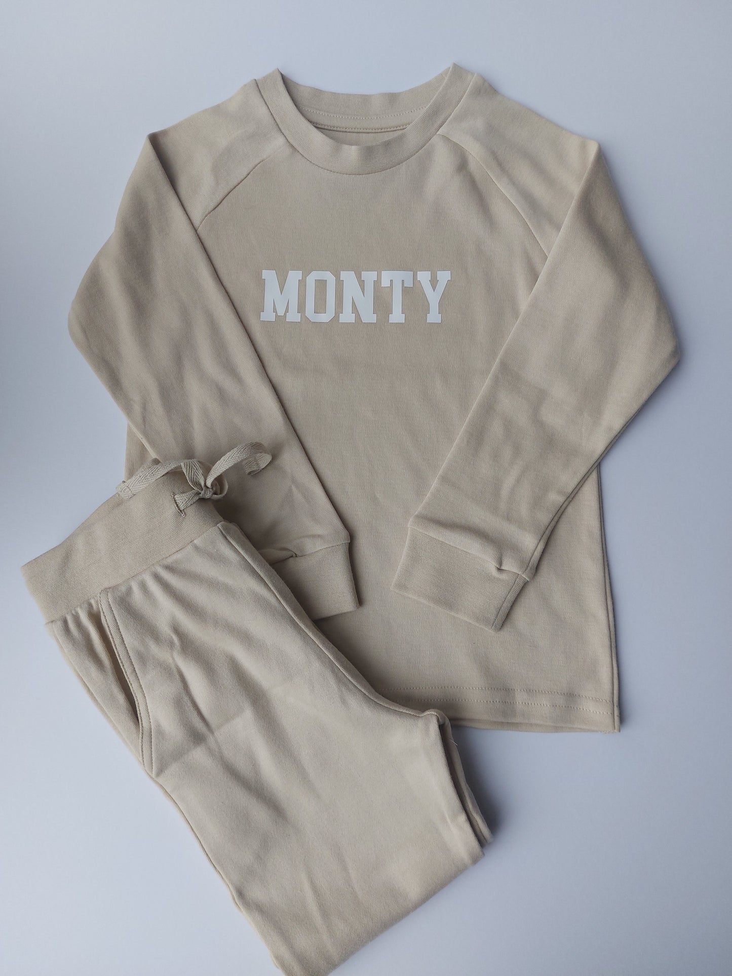 Beige Personalised loungewear set unisex