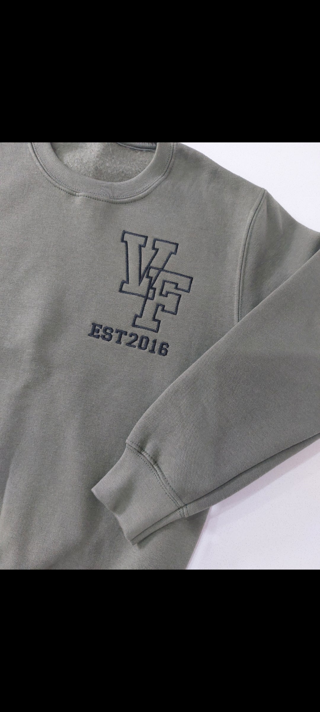 Personalised embroidered initial & date jumper