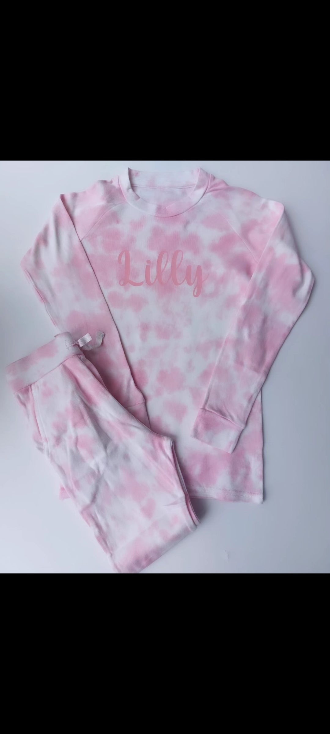 Heart top pink tie dye lounge set