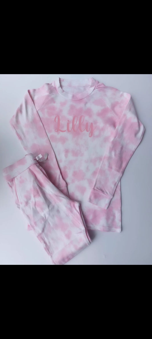 Tie dye Pink loungewear tracksuit set